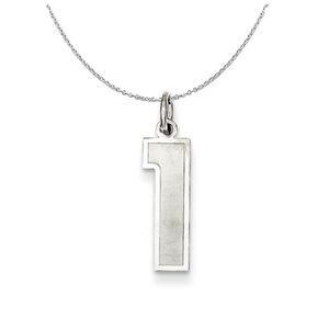 Sterling Silver, Jersey Collection, Medium Number 1 Necklace - 24 Inch